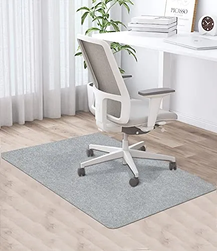 Bürostuhl Unterlage, 90 x 120 cm, Hellgrau, Bodenschutzmatte bürostuhl | Bodenschutzmatte für Hartböden, Kratzfest Bodenmatte Stuhlunterlage, schreibtischstuhl unterlage für Laminat Bürostuhl
