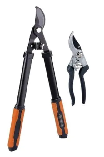 BLACK+DECKER Astscheren - 2 Stück - Astschere 53,3 CM - Gartenschere 20,3 CM - Schwarz/Orange