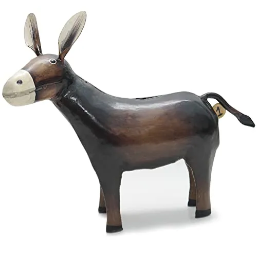 Exner dekorative witzige Spardose Sparbüchse Esel Dukaten-Esel Metall bemalt