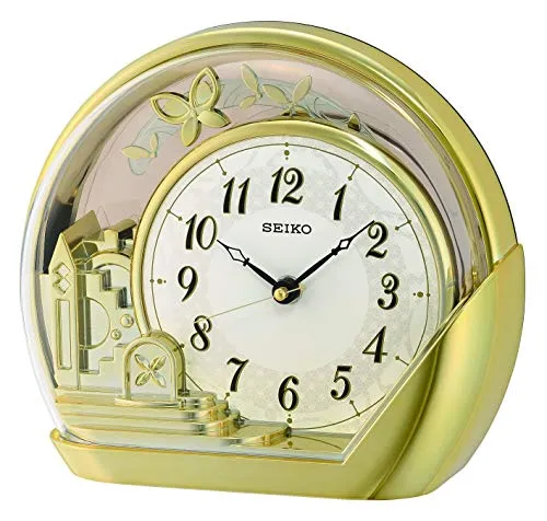 Seiko Tischuhr Pendel QXN232G - Goldfarben - Tischuhren mit hochwertigem Kunststoff, robust und langlebig, ideal für stilvolle Akzente in jedem Raum.