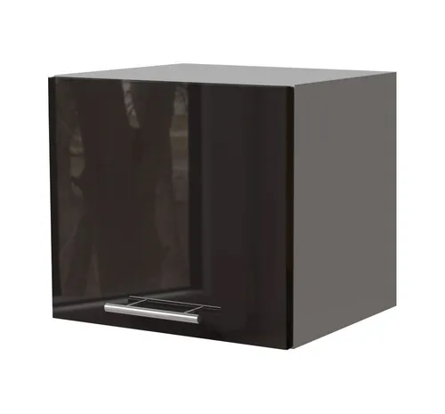 Feldmann-Wohnen Klapphängeschrank Essen (W4B/40, 1 Klappe, innen 1 Fach, 1-St., moderne Optik, Acrylfronten mit Glaseffekt) grau / schwarz Hochglanz