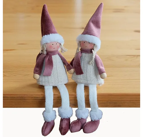 matches21 HOME & HOBBY Dekofigur Kantenhocker Wichtel 2er Deko Weihnachten (2 St)