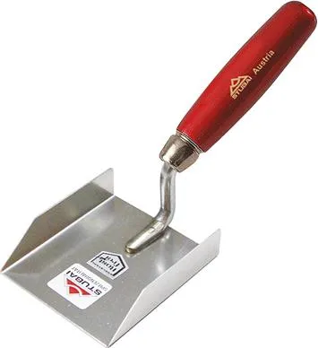 STUBAI Eckenspachtel rostfrei 80x80x20mm mit Holzgriff