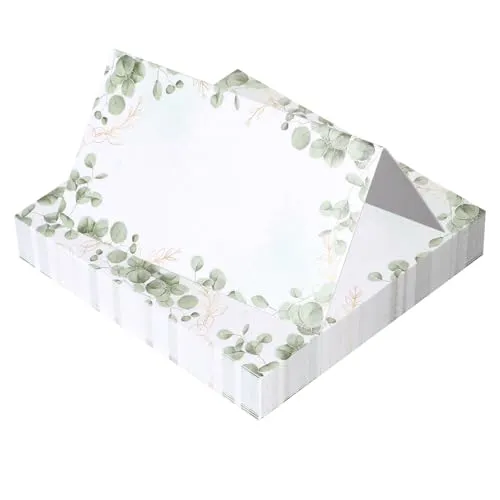 50pcs Tischkarten Hochzeit Namensschilder Hochzeit Blanko Tischkarten Geburtstag Platzkarten Tischkärtchen Konfirmation Tisch Sitzplan Eukalyptus Namenskärtchen Namenskarten für Kommunion Taufe