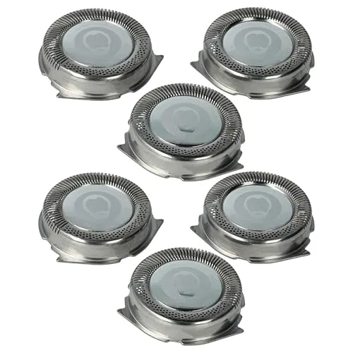vhbw 6x Ersatz-Scherköpfe kompatibel mit Philips HQ916, HQ917, HQ914, HQ915, HQ918, HQ913 Elektrorasierer, Silber