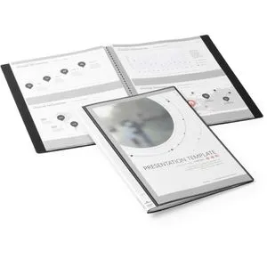 Durable Sichtbuch 2431-01 Duralook Plus aus PP, A4, mit 10 Hüllen und Außentasche, schwarz