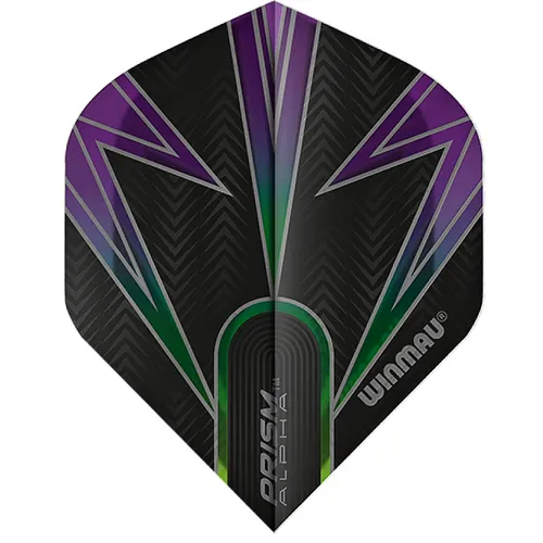 Winmau Flights Prism Alpha Black, Purple & Green, Shape: Standard #2, 100 micron