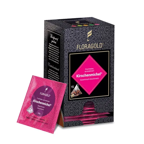  Früchtetee Kirschenmichel® 15er Box Pyramiden Teebeutel von Flor 0,43 EUR/Stk.