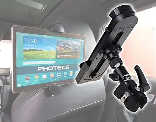 Photecs® Universal Auto Tablet-Halterung Pro V1 für Tablet-PC bis zu 14 Zoll oder Smartphone ab 5 Zoll (max. Breite 27,5 cm, max. 10mm dick)
