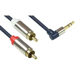 GC M0066 - Audio Kabel, 3,5 mm Klinkenstecker auf 2x Cinch, 3 m