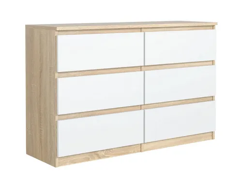 Raumhirsch Furniture Kommode in Weiß und Sonoma Eiche
