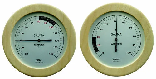 Fischer Sauna Thermometer + Hygrometer Set, 155 mm, Made in Germany