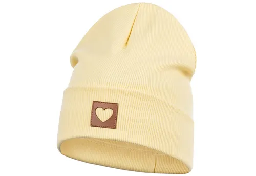 Smarilla Jerseymütze Mädchen Mütze Beanie Übergangsmütze gerippt Breiter Bund