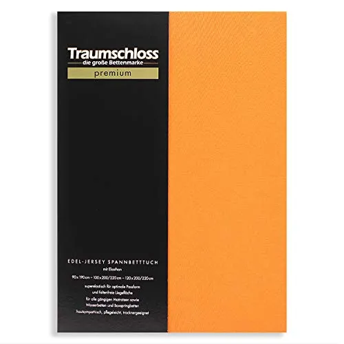Traumschloss Spannbettlaken Premium, Jersey in orange von Traumschloss