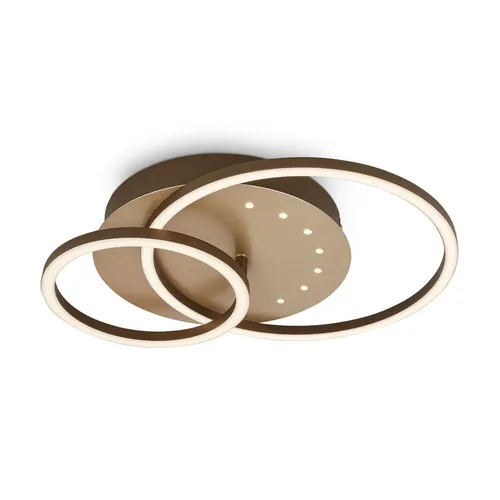 BRILONER LED Deckenlampe mit Schwenkbaren Dots - Elegante Deckenleuchte in Braun-Gold mit 24W und warmweißem Licht. Wählen Sie zwischen verschiedenen Beleuchtungsmodi für individuelle Stimmung und genießen Sie die intelligente Speicherfunktion.
