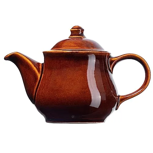 KADAX Teekanne aus Keramik, Wärmehaltender Teekessel im Landhausstil, Spülmaschinensichere Kanne aus hochqualitativer Keramik, Teekanne für Zuhause oder Büro (Ohne Aufwärmer)