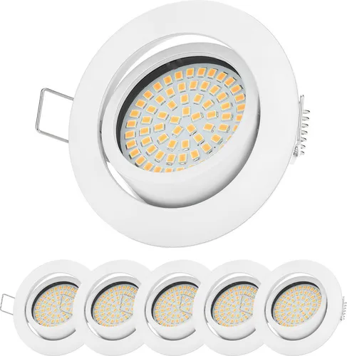 LED Einbaustrahler 6x Einbauspots Flach dimmbar Weiß 5W kaltweiß Deckenstrahler