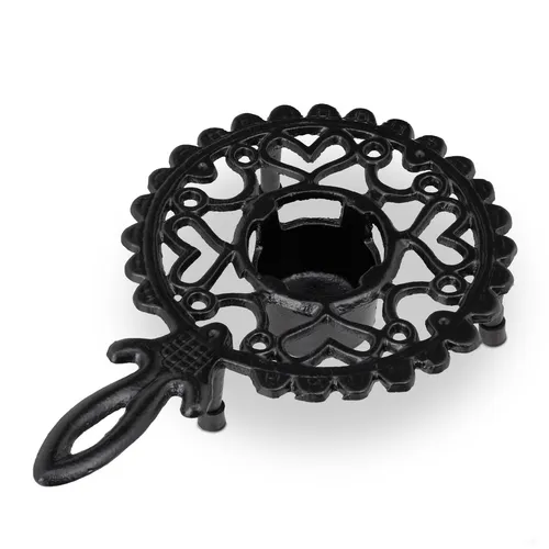 Gusseisen Stövchen Teewärmer 4er Set - Topfuntersetzer & Stövchen, stilvolles Gusseisen-Design für optimale Wärmehaltung von Teekannen, ideal für gemütliche Teestunden.