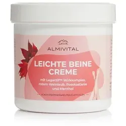 ALMIVITAL Leichte Beine Creme 250ml - Medizinischer Bedarf: Belebende Creme mit rotem Weinlaub und LegActifTM, ideal zur Pflege müder Beine und zur Förderung der Mikrozirkulation für ein erfrischtes Hautgefühl.