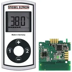 Stiebel Eltron Funkfernbedienung 238930 FFB 4 Set EU - Sanitärinstallation mit großem LC-Display, zwei Speichertasten für Wunschtemperaturen und stufenloser Temperaturwahl von 20 °C bis 60 °C - ideal für Komfort und Benutzerfreundlichkeit.