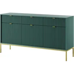 SIDEBOARD Eternas 3T 3S Grün mit goldenen Füßen