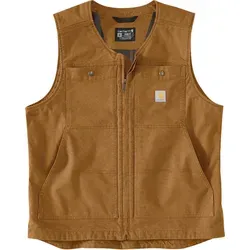 Carhartt Montana Relaxed-Fit Weste - Braun - L - Herren-Westen mit Rugged Flex™ Technologie für optimale Bewegungsfreiheit, ideal für die Arbeit oder Freizeit. Zwei Brusttaschen und zwei Innentaschen bieten zusätzlichen Stauraum.