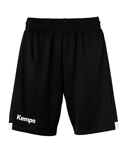 Kempa Damen Player Long Women Kurze Hose Shorts Für Sport Fitness Gym Basketball Handball Jogginghose Mit Elastischem Bund, Schwarz/Weiß, M EU