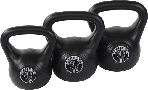 GORILLA SPORTS Kettlebell - Vielseitige Kugelhantel für Krafttraining - Optimales Workout für alle Muskelgruppen: Die Kettlebell aus Kunststoff ist in 12 Gewichtsklassen von 2 bis 20 kg erhältlich und ideal für vielseitige Übungen im Indoor- und Outdoor-Bereich.
