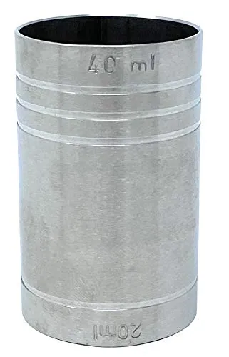 Jigger 2cl 4cl Doppelmessbecher Messbecher Cocktail 20 ml 40 ml Edelstahl Barmaß Dosierer Alkohol Zertifikat Bar