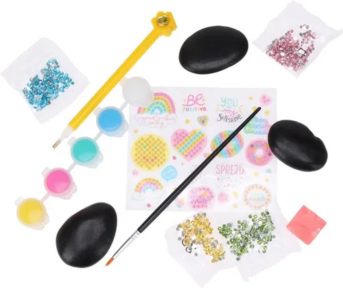 Produktbild Spetebo Kreativset Steine Malset mit Farben und Pinsel