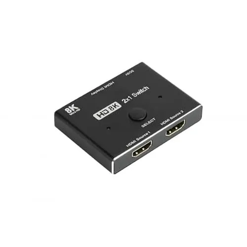 Good Connections HDMI 2.1 Switch 2-fach direktional 8K@30Hz - Videokabel & -stecker, ermöglicht den Anschluss von zwei HDMI-Quellen an ein Display mit beeindruckender 8K-Auflösung bei 30Hz.