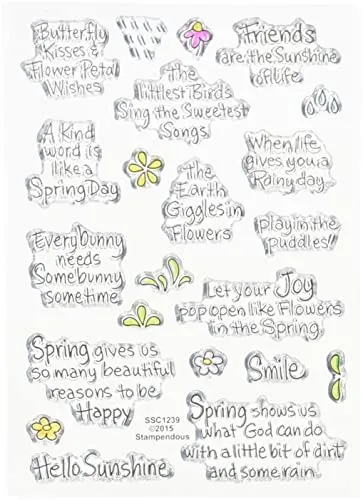 Stampendous Stampendous perfekt CLEAR STAMPS 4-Zoll x 6 Spring Sentiments, Acryl, mehrfarbig