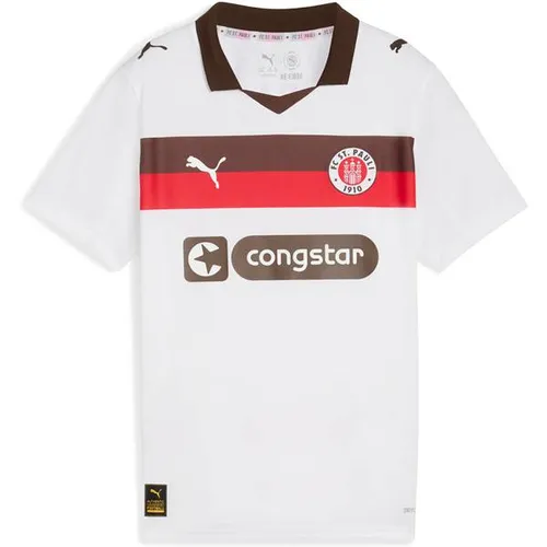 PUMA FC St. Pauli 25/26 Auswärtstrikot für Jugendliche - Fußball-Fanartikel mit dryCELL Technologie für optimalen Komfort. Zeige deine Leidenschaft für den FC St. Pauli in stylischem Weiß und Braun!