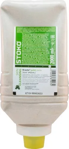 Stoko paint Hautreinigung 2000 mL Softflasche - Handseifen (Großmengen) mit Spezial-Lösemittel und natürlichem Reibemittel ASTOPON für effektive und sanfte Hautreinigung.