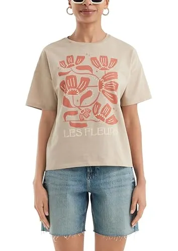 QS Baumwollshirt mit überschnittener Schulter