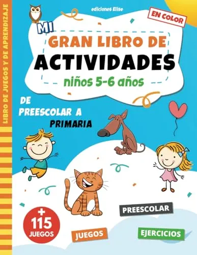 Mi gran libro de actividades 5-6 años: Libro de juegos y aprendizaje con ejercicios educativos para niños de preescolar | Multijuegos para las ... puntos | Ideal para preescolar hasta primera