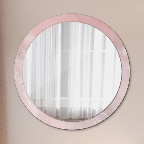 Moderner runder Spiegel mit buntem Muster in Rosa - Stylischer Wandspiegel mit kratzfester Oberfläche, ideal für jeden Raum. Durchmesser 86 cm, modernes Design mit einem einzigartigen rosa Steinmotiv – ein echter Blickfang!