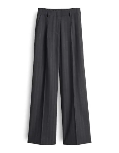 OPUS PANTS Stoffhose MOIRA BLAZE mit Nadelstreifen Mid Rise, Long, Wide Leg