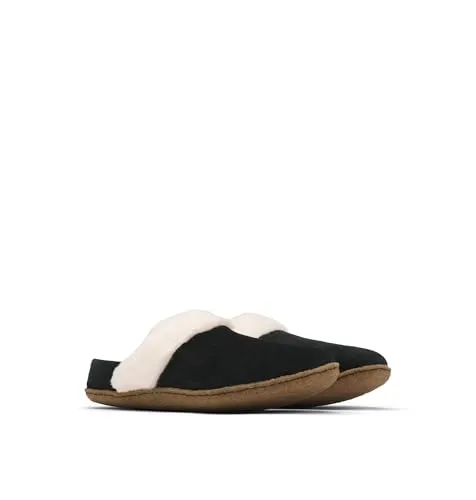 Sorel NAKISKA SLIDE II Hausschuhe für Damen - Schwarz - Damen-Hausschuhe aus hochwertigem Suede mit bequemer Slip-On Passform, ideal für gemütliche Abende zu Hause.