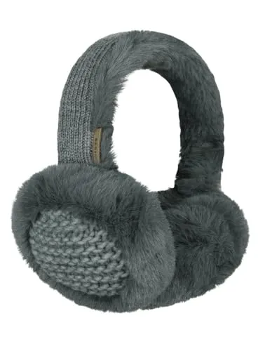 Barts Bigwit Earmuffs, dark heather - Ohrenschützer für Damen aus weichem Kunstfell mit gestricktem Kabelmuster, verstellbar für optimale Passform bei Erwachsenen und Kindern.