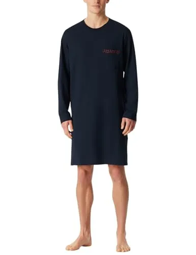 Schiesser Herren langes Bigshirt Sleepshirt aus Organic Cotton - Schlafanzugoberteile für Herren, aus nachhaltiger Bio-Baumwolle für besonders hohen Tragekomfort und ein angenehmes Schlafklima.