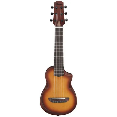 Ibanez AUP10N-OLB Piccolo Westerngitarre - Sonstige Zupfinstrumente; Kompakte 6-saitige Tenor-Gitarre mit massivem Paulownia-Korpus und Fichtendecke, ideal für unterwegs und perfekt für Einsteiger.