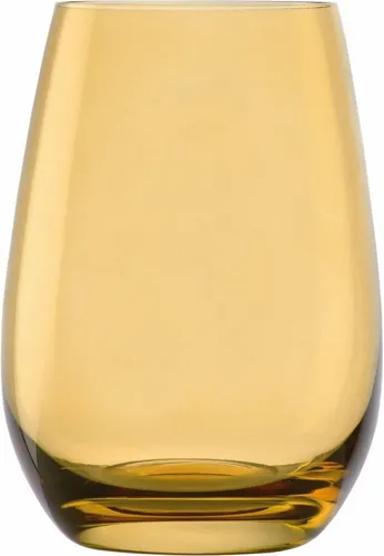 Wassergläser Elements - Bernstein von Stölzle Lausitz, 6 Stk - Gläser in Bernsteinfarbe, 465 ml Volumen, spülmaschinengeeignet und ideal für den täglichen Gebrauch. Set mit 6 Gläsern für farbenfrohen Genuss auf Ihrem Esstisch.