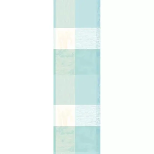 Garnier Thiebaut Tischläufer Mille IRIS D'EAU AQUA, 55 x 180 cm - Eleganter Tischläufer in Blau aus 100% Baumwolle, ideal für kreative Tischgestaltungen. Perfekt für fröhliche Anlässe und gemütliche Essensrunden.