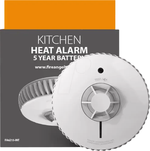 FIREANGEL FA6215 - Hitzemelder mit 10-Jahres-Batterie - Hitzemelder für Freizeitwohnfahrzeuge mit 10-Jahres-Batterie, lautem 85 dB Alarm und einfacher Installation. Ideal für Sicherheit und Komfort.