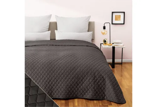 Blumtal Tagesdecke 220x240 cm - Oeko-TEX zertifiziert, stilvoller Bettüberwurf in Anthrazit - Elegante 220x240 cm Tagesdecke für Betten bis 160x200 cm. Schadstoffgeprüft nach Oeko-TEX, für einen sicheren und edlen Look. Wähle aus fünf modernen Farben und genieße die hochwertige Verarbeitung!