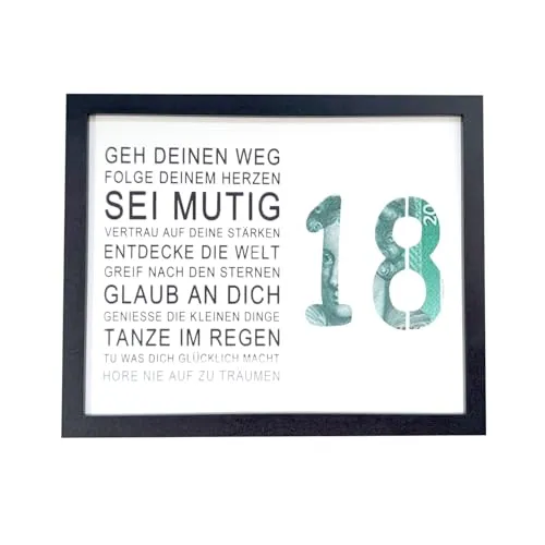 RQJLZ 18. Geburtstag Bilderrahmen für Geldgeschenke