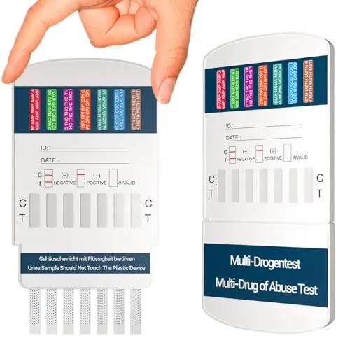 2x 10in1 Multi Drogentest Urintest – 10 Drogenarten – Drogenschnelltest auf THC, Amphetamine, Kokain, Opiate, Meth, Methadon, MDMA, Benzodiazepine, Oxycodon und Butalbital