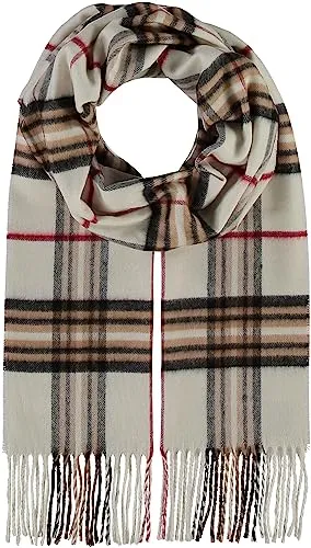 Fraas Damen Schal mit Ausfransungen in Offwhite, Größe 1 - Modeschals mit feinen Ausfransungen, aus weichem Material für angenehmen Tragekomfort und zuverlässige Wärme an kühlen Tagen. Vielseitig kombinierbar für jeden Anlass.