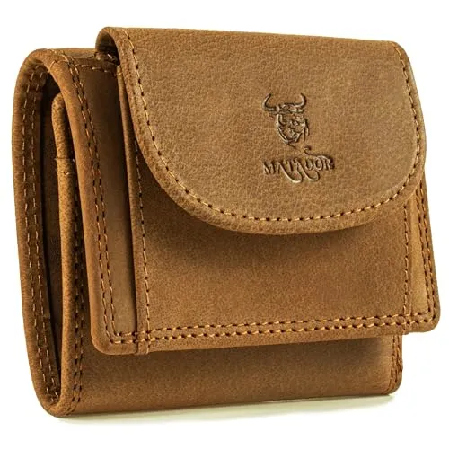 MATADOR Herren Portemonnaie Klein Leder #GENF - Elegante Herren-Geldbörse aus handgefertigtem Leder mit RFID Blocker, ideal organisiert mit 4 Kartenfächern und Münzfach – ein perfektes Geschenk für jeden Anlass!